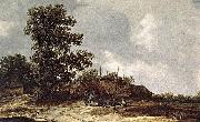 Jan van Goyen, Cottages with Haystack by a Muddy Track.